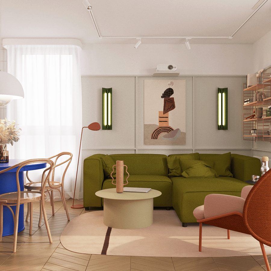 SHADED STRIP WALL LIGHTS PLATED LONG - DYKE & DEAN