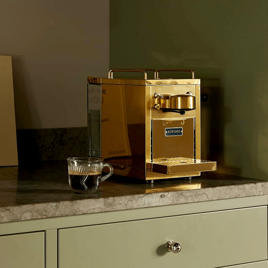 SJOSTRAND ESPRESSO COFFEE CAPSULE MACHINE BRASS - DYKE & DEAN