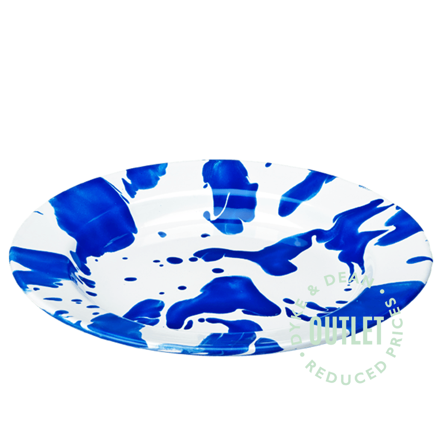 SLIPWARE ENAMEL BLUE WHITE DINING PLATE OUTLET - DYKE & DEAN