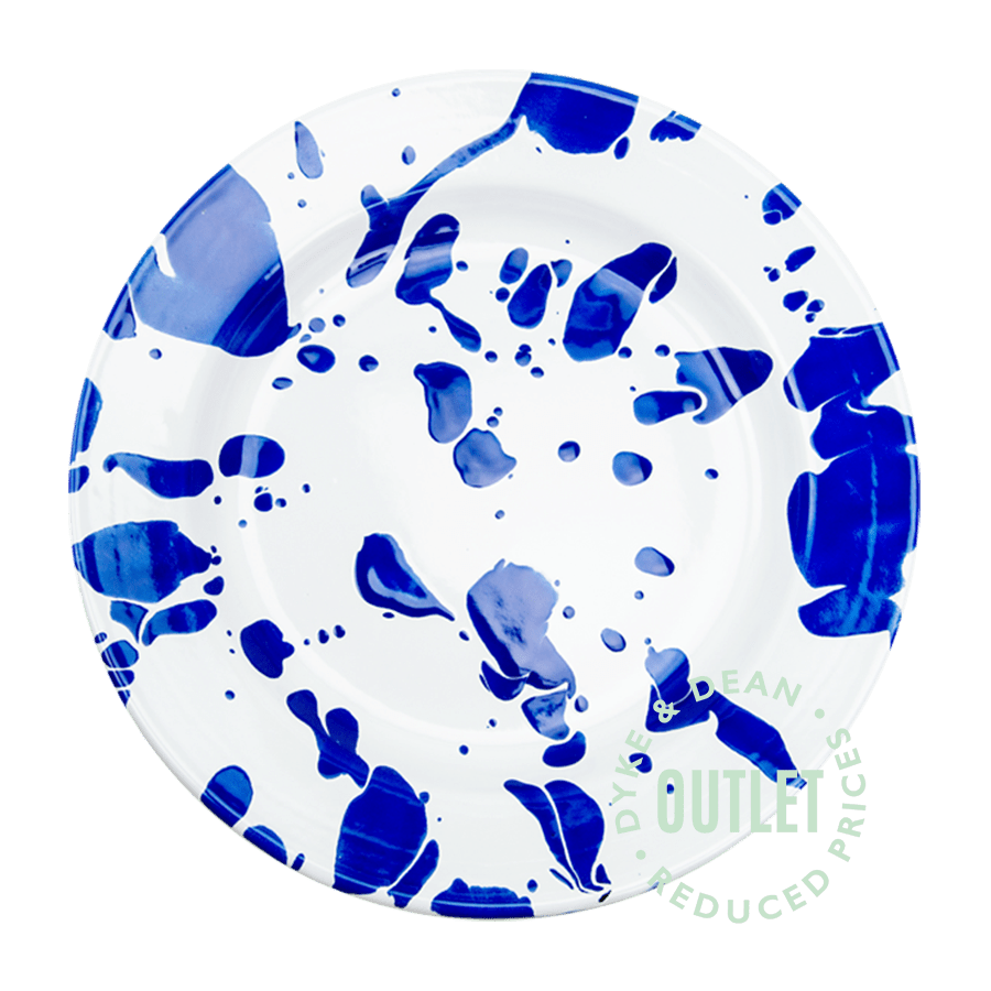 SLIPWARE ENAMEL BLUE WHITE DINING PLATE OUTLET - DYKE & DEAN