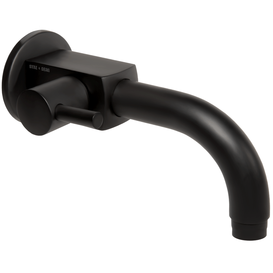 SMALL BASIN WALL MOUNTED LEVER TAP BLACK - DYKE & DEAN