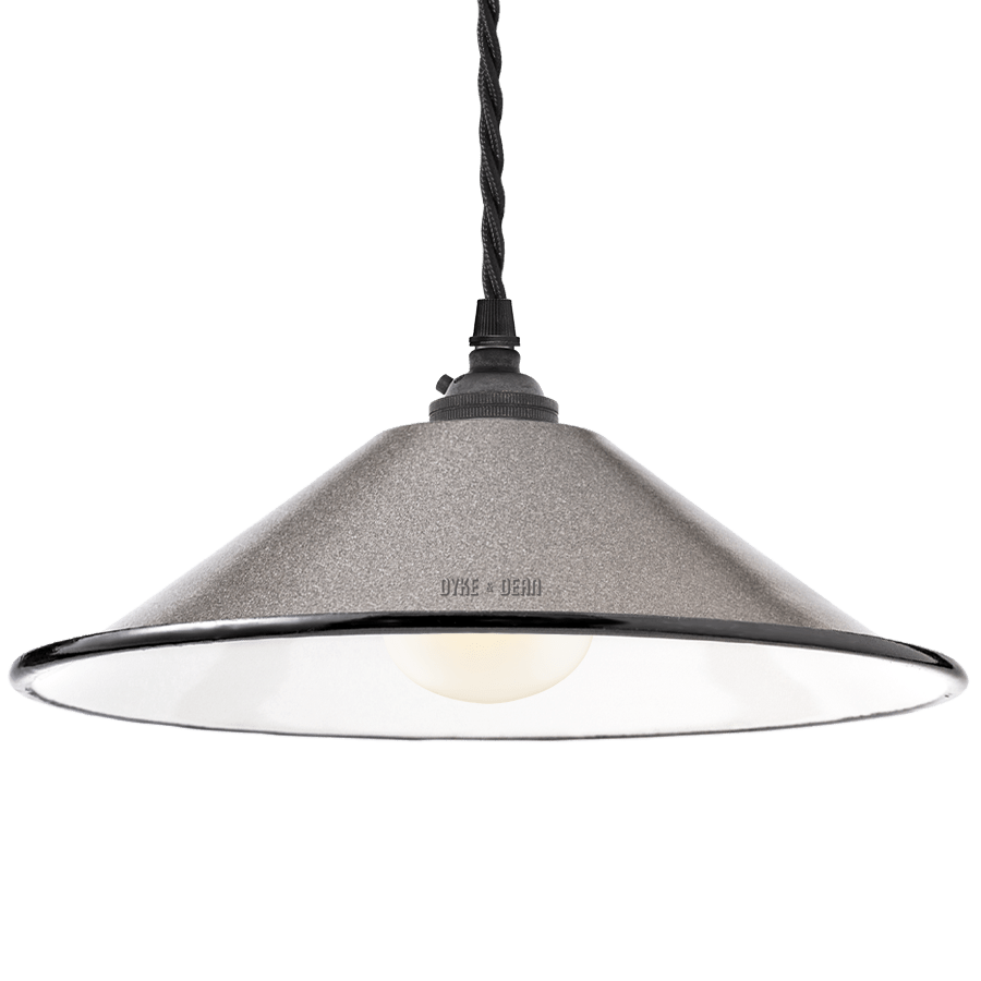 SMALL CHARCOAL ENAMEL CONE SHADE - DYKE & DEAN