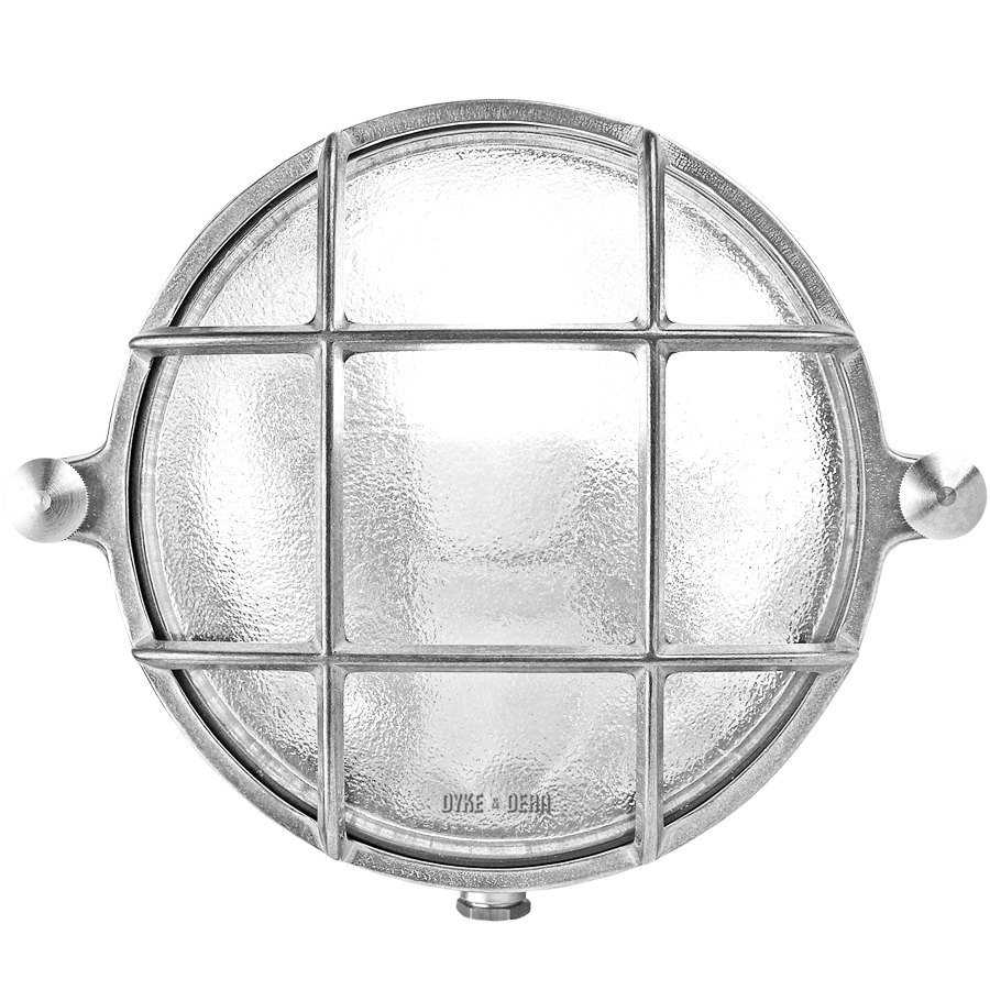 SMALL ROUND NICKEL BULKHEAD LAMP - DYKE & DEAN