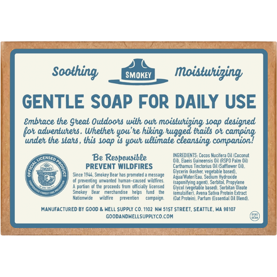 SMOKEY BEAR BAR SOAP CEDAR & MINT - DYKE & DEAN