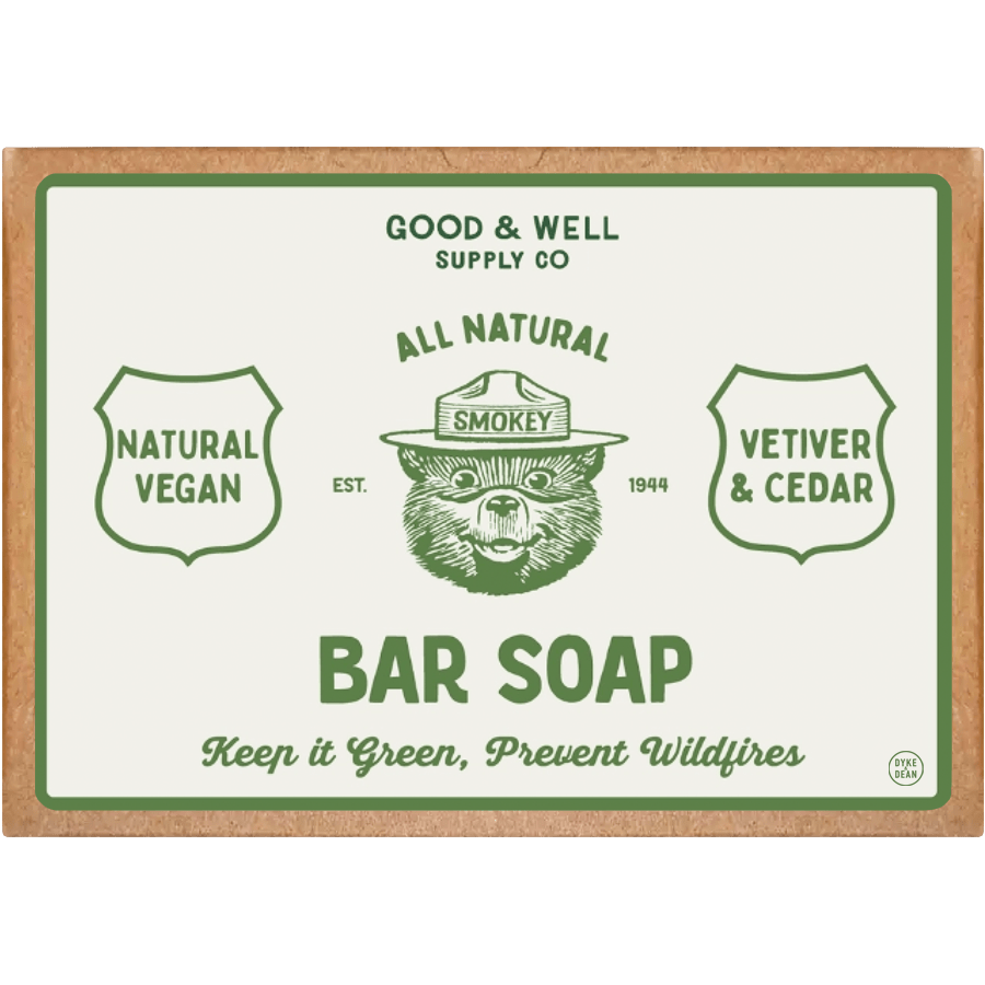 SMOKEY BEAR BAR SOAP VETIVER & CEDAR - DYKE & DEAN
