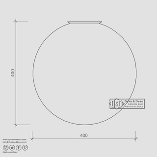 SPHERE LAMP BRASS BASE 400mm - DYKE & DEAN