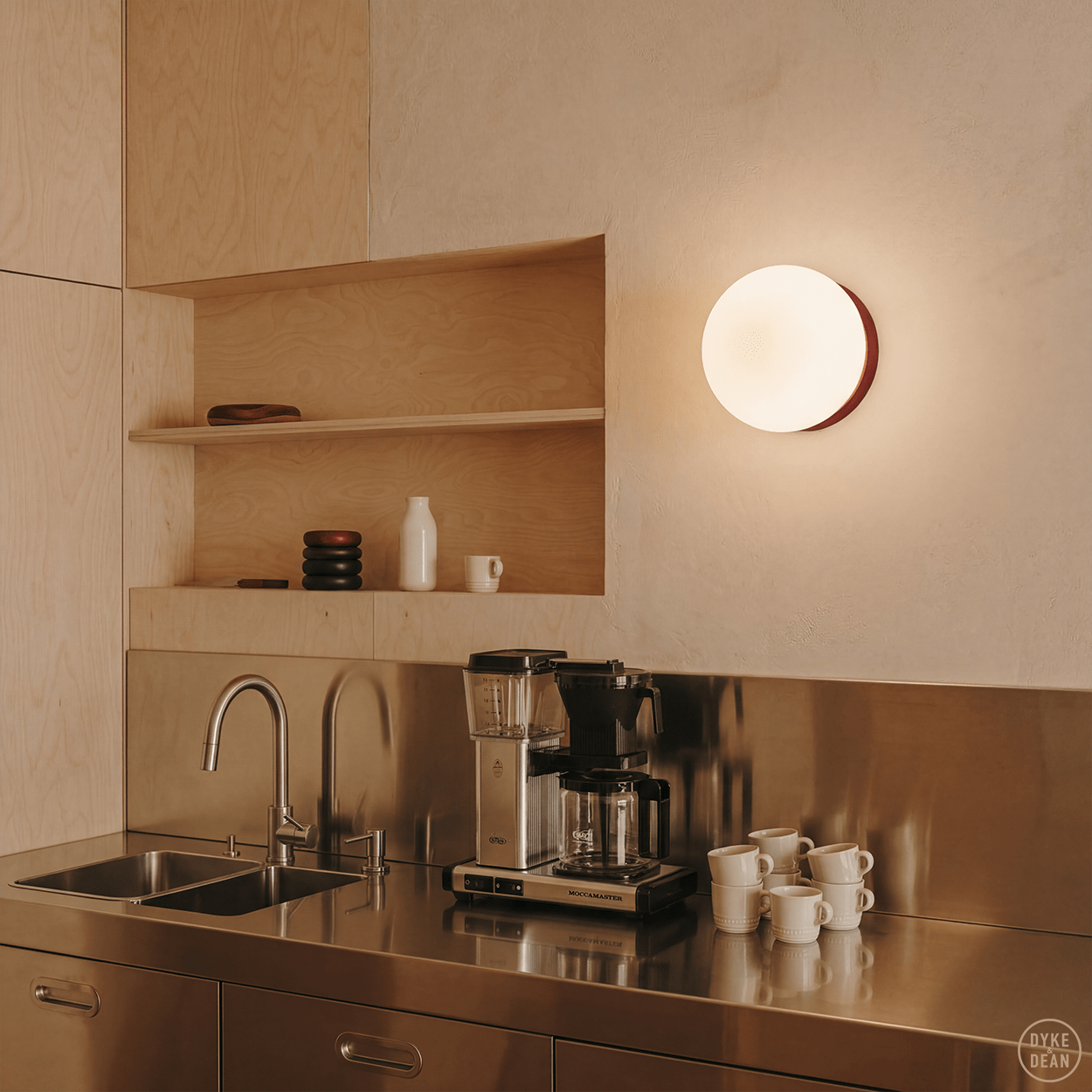 SPHERE LAMP WHITE BASE 300mm - DYKE & DEAN