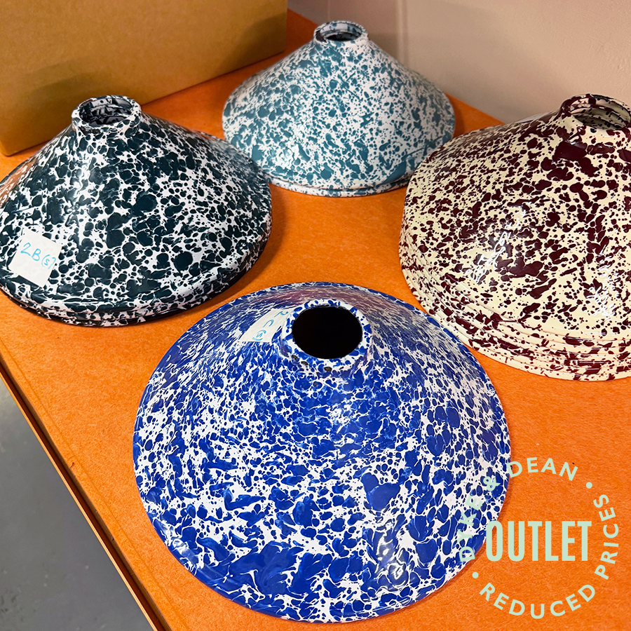 SPLATTERWARE CONE LIGHT SHADE TURQUOISE OUTLET - DYKE & DEAN