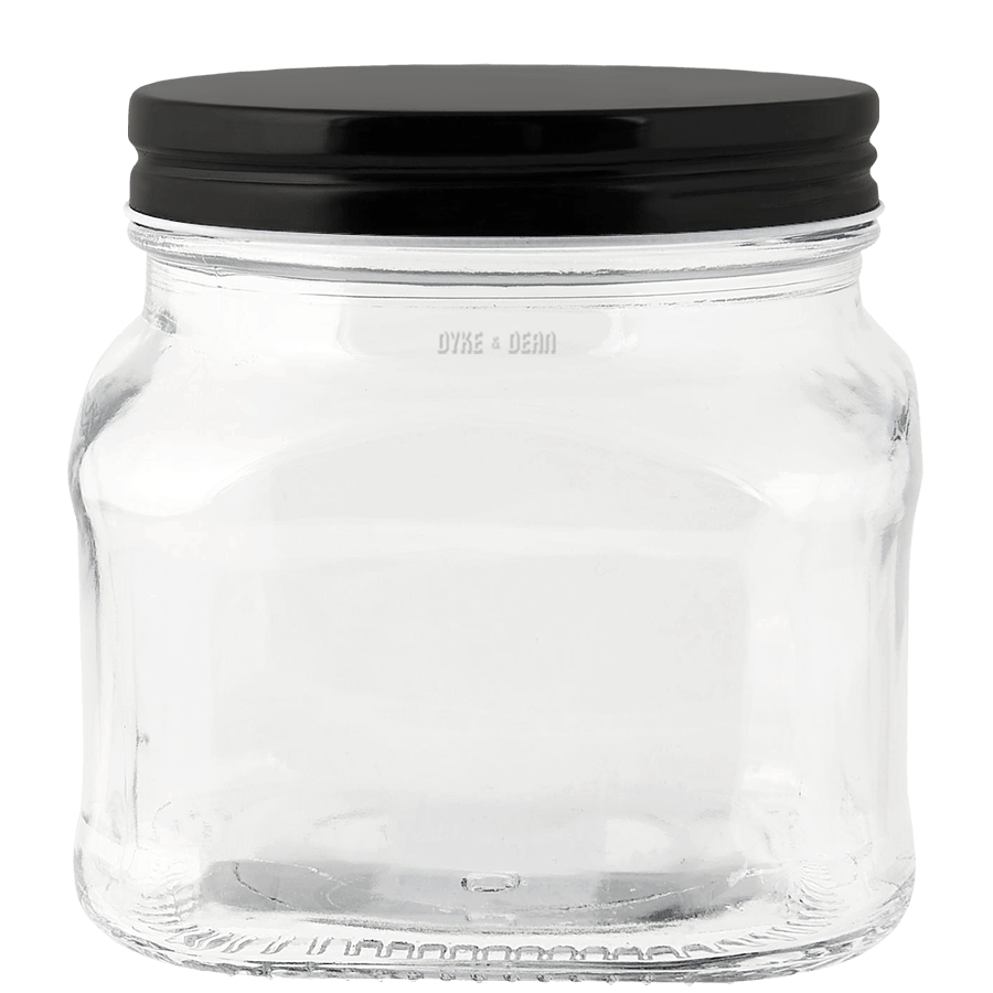 SQUARE GLASS SCREW TOP JAR 450ML - DYKE & DEAN
