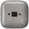 SQUARE PORCELAIN HDMI WALL SOCKET CAPPUCCINO - DYKE & DEAN