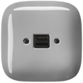 SQUARE PORCELAIN HDMI WALL SOCKET GREY - DYKE & DEAN