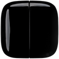 SQUARE PORCELAIN WALL DOUBLE ROCKER LIGHT SWITCH BLACK - DYKE & DEAN