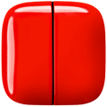 SQUARE PORCELAIN WALL DOUBLE ROCKER LIGHT SWITCH RED - DYKE & DEAN