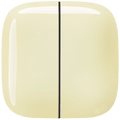 SQUARE PORCELAIN WALL DOUBLE ROCKER LIGHT SWITCH VANILLA - DYKE & DEAN