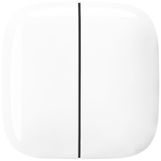 SQUARE PORCELAIN WALL DOUBLE ROCKER LIGHT SWITCH WHITE - DYKE & DEAN