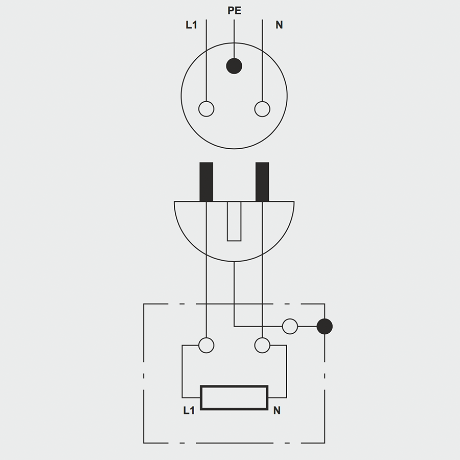 SQUARE PORCELAIN WALL SOCKET BLACK UK STAINLESS STEEL SCREWS - DYKE & DEAN