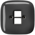 SQUARE PORCELAIN WALL SOCKET DARK GREY PC/USB - DYKE & DEAN