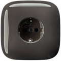 SQUARE PORCELAIN WALL SOCKET SCHUKO BROWN - DYKE & DEAN