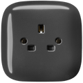 SQUARE PORCELAIN WALL SOCKET UK DARK GREY - DYKE & DEAN