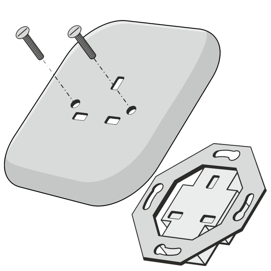 SQUARE PORCELAIN WALL SOCKET UK PASTEL BLUE - DYKE & DEAN