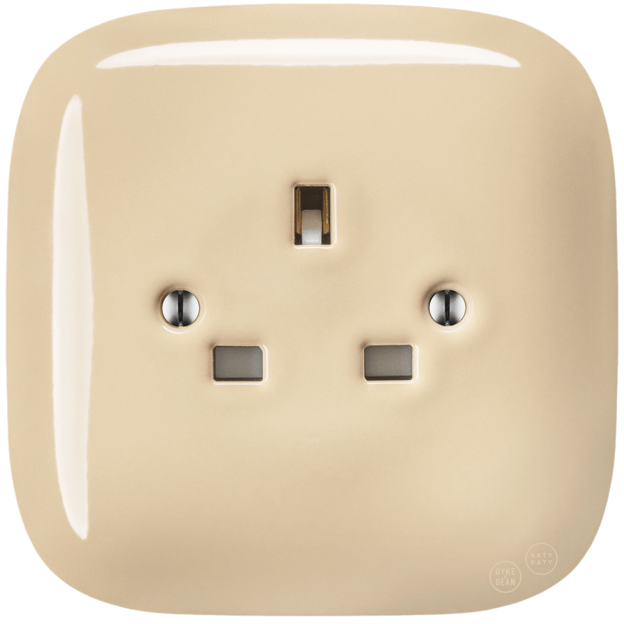 SQUARE PORCELAIN WALL SOCKET UK SAND - DYKE & DEAN