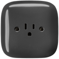 SQUARE PORCELAIN WALL SOCKET USA 15 AMP DARK GREY - DYKE & DEAN