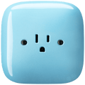 SQUARE PORCELAIN WALL SOCKET USA 15 AMP PASTEL BLUE - DYKE & DEAN