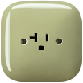 SQUARE PORCELAIN WALL SOCKET USA 20 AMP MOSS GREEN - DYKE & DEAN