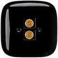 SQUARE PORCELAIN WALL SPEAKER SOCKET BLACK - DYKE & DEAN
