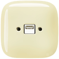 SQUARE PORCELAIN WALL USB CHARGER VANILLA - DYKE & DEAN