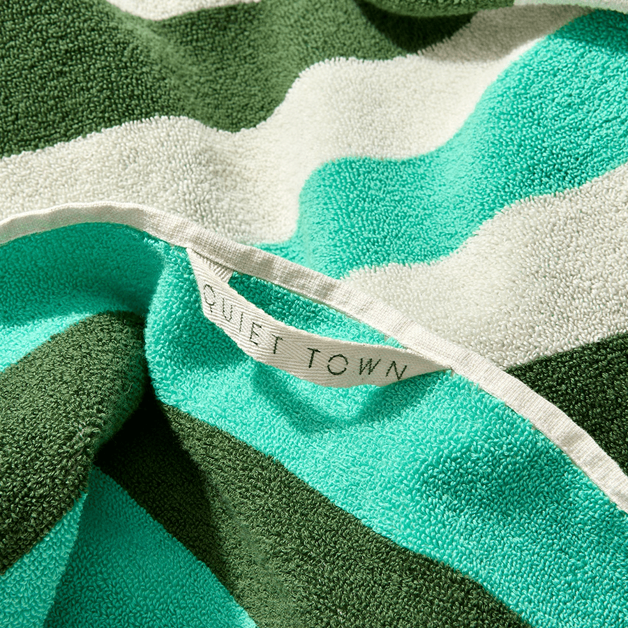 STRIPE BATH SHEET TOWEL PINE - DYKE & DEAN