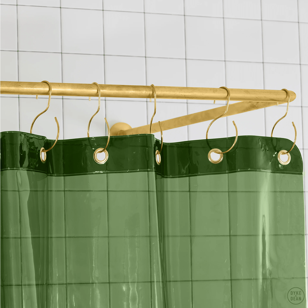 SUN SHOWER CURTAIN PINE GREEN - DYKE & DEAN