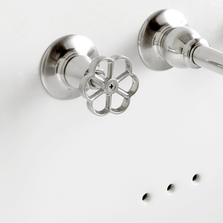 SURFACE MOUNTED TWIN BRIDGE FLOWER TAPS - DYKE & DEAN