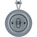 SURFACE PORCELAIN WALL LIGHT SWITCH ASH GREY TOGGLE - DYKE & DEAN
