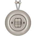 SURFACE PORCELAIN WALL LIGHT SWITCH CAPPUCCINO DOUBLE TOGGLE - DYKE & DEAN