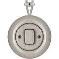 SURFACE PORCELAIN WALL LIGHT SWITCH CAPPUCCINO FAT BUTTON - DYKE & DEAN