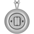 SURFACE PORCELAIN WALL LIGHT SWITCH GREY DOUBLE - DYKE & DEAN