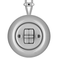 SURFACE PORCELAIN WALL LIGHT SWITCH GREY DOUBLE TOGGLE - DYKE & DEAN