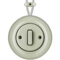 SURFACE PORCELAIN WALL LIGHT SWITCH GREY GREEN SLIM BUTTON - DYKE & DEAN