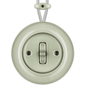 SURFACE PORCELAIN WALL LIGHT SWITCH GREY GREEN TOGGLE - DYKE & DEAN