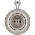SURFACE PORCELAIN WALL SOCKET CAPPUCCINO BLACK SCREWS - DYKE & DEAN