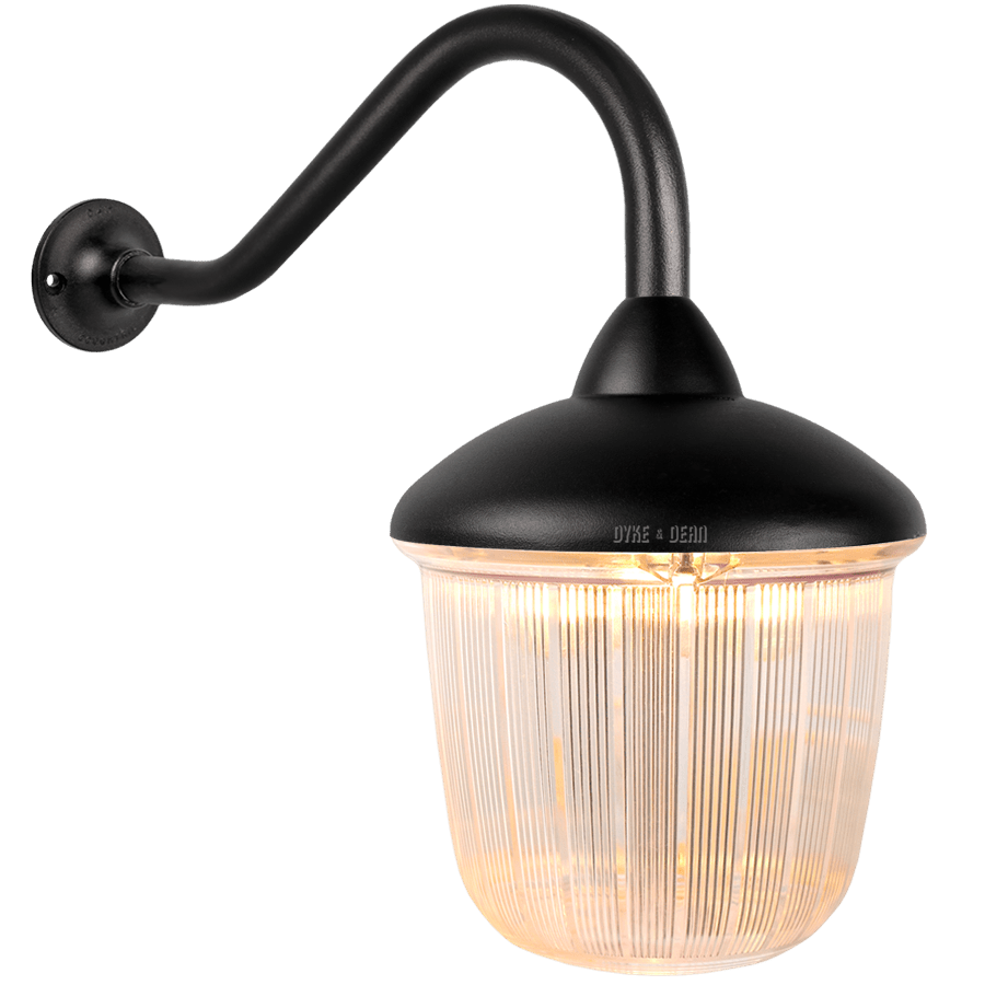 SWAN NECK LANTERN BLACK RIBBED CASE - DYKE & DEAN