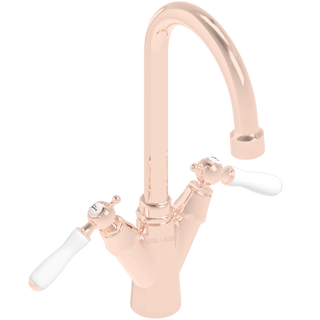 TALL SINK MIXER PORCELAIN LEVER TAPS - DYKE & DEAN