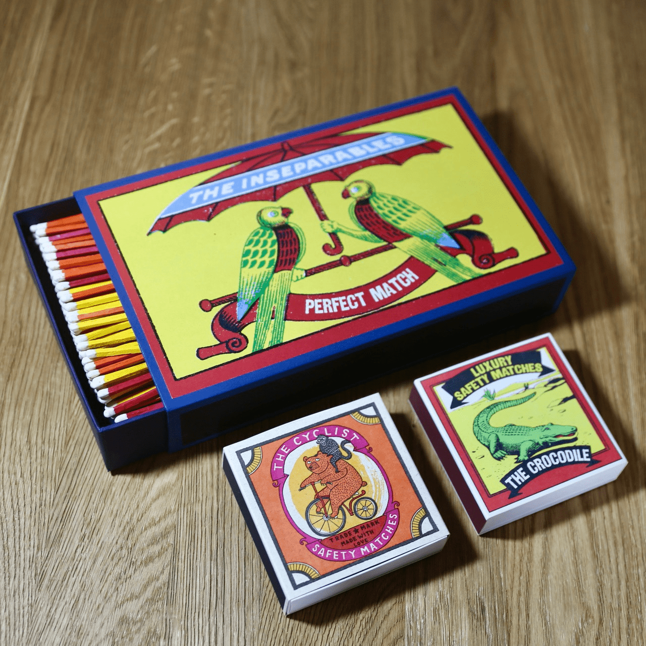 THE INSEPARABLES LUXURY SAFETY MATCHES - GIANT BOX - DYKE & DEAN