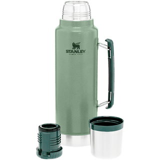 Stanley Legendary Classic Canteen 1.1 Qt - Stainless Steel Water Bottle With Strap, Hammertone Green