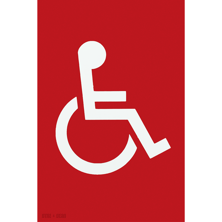 Disability Sign Red THERMOPLASTIC DISABLED SIGN RED - DYKE & DEAN