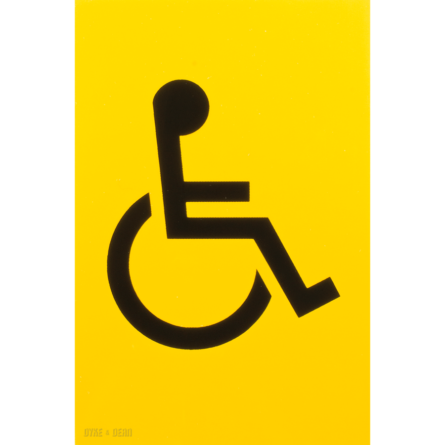 THERMOPLASTIC DISABLED SIGN YELLOW - DYKE & DEAN