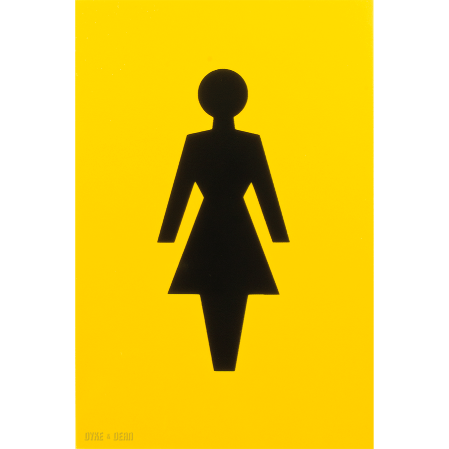 THERMOPLASTIC FEMALE WC SIGN YELLOW - DYKE & DEAN