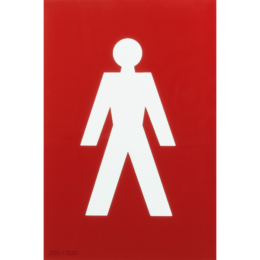 THERMOPLASTIC MALE WC SIGN RED - DYKE & DEAN