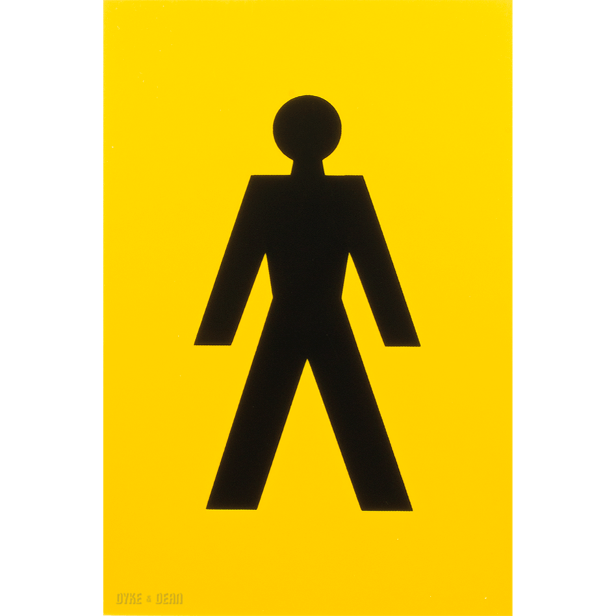 THERMOPLASTIC MALE WC SIGN YELLOW - DYKE & DEAN